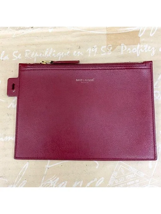 Saint Laurent Shopping Tote Shoulder Bag Red A3 Business Travel - Picture 9 of 16